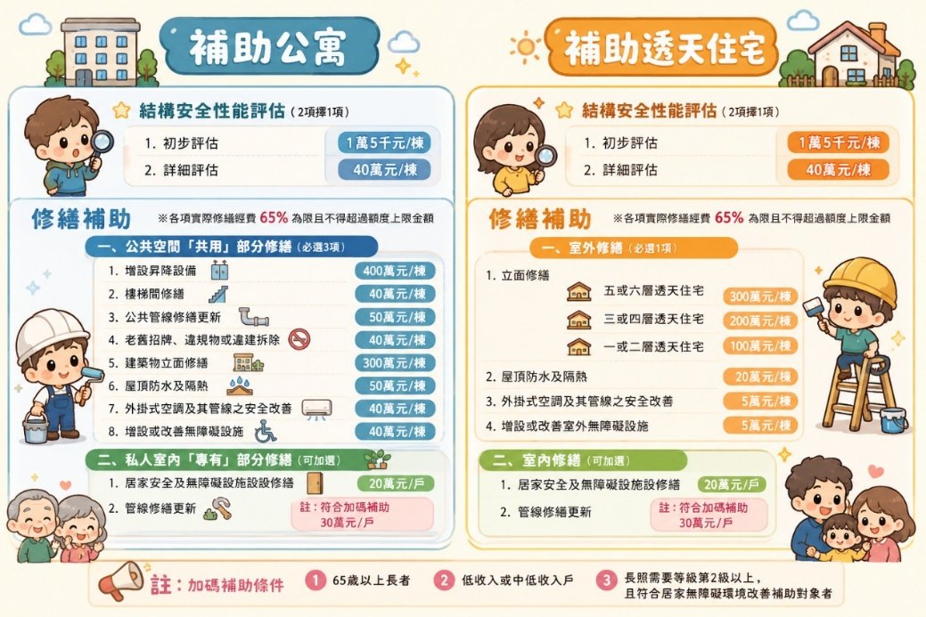 補助項目與額度