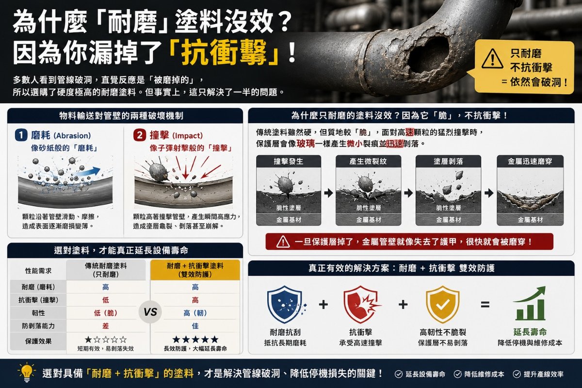 為什麼耐磨塗料沒效？因為漏掉抗衝擊