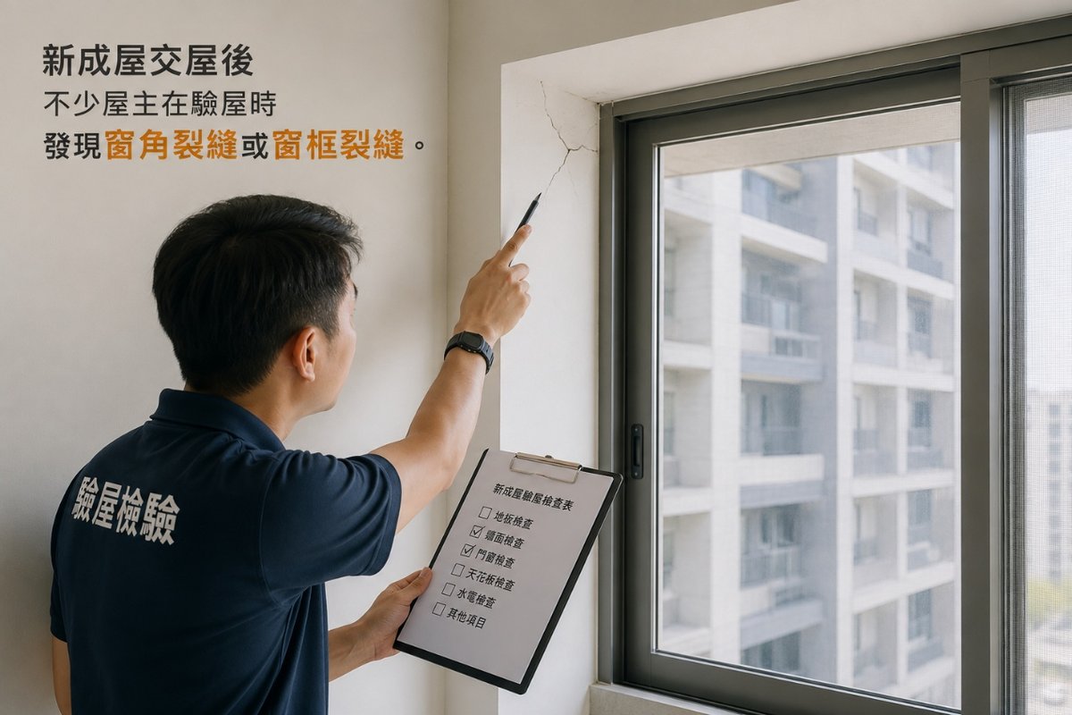 新成屋窗角裂縫